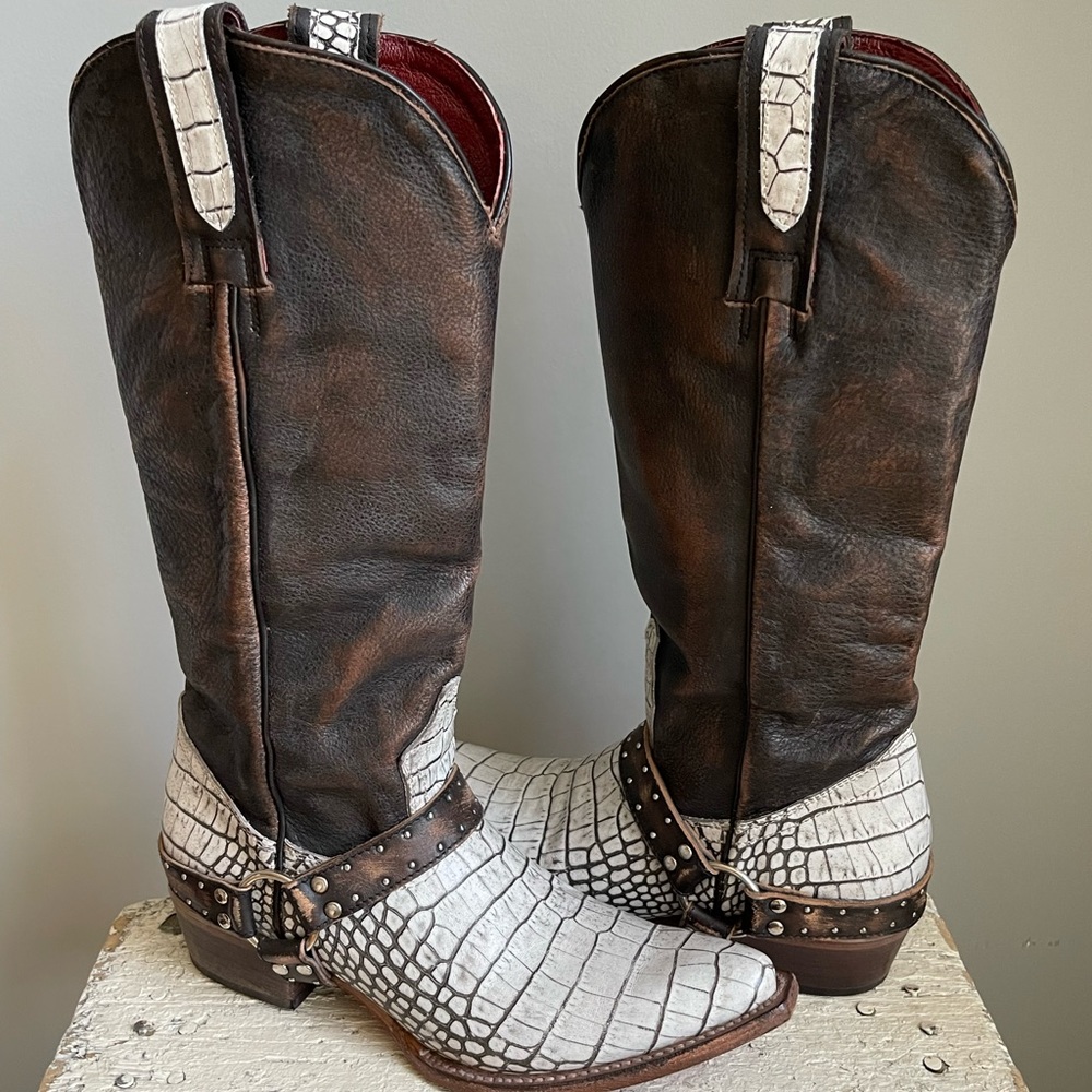 Freebird by Steven Brown and Cream Ankle Boots